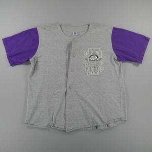 Vintage 90s Logo‎ 7 Colorado Rockies MLB Gray/Purple Jersey Mens Size Large